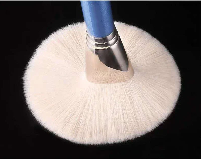 Blue Makeup Brushes Set Cosmetic Brush Eyeshadow Eyebrow Eyelash Face Foundation Blush Lips Beauty Make Up Tools and Powder Puff