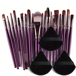20Pcs/23pcs Makeup Brushes Set Professional Soft Synthetic Hair Powder Foundation Eyeshadow Make Up Brushes Cosmetics Makeup Brush Set, Black Or Purple
