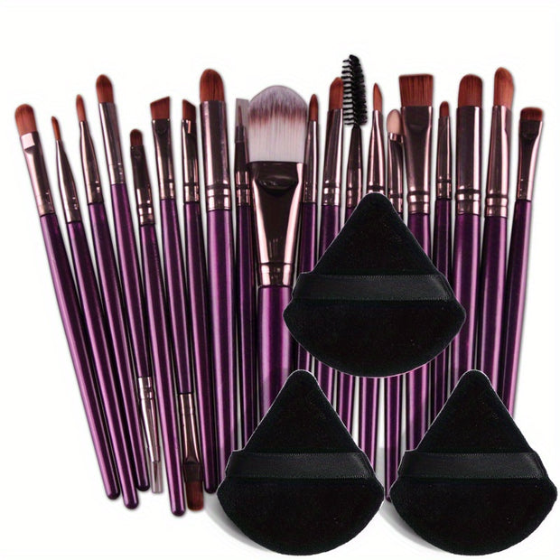 20Pcs/23pcs Makeup Brushes Set Professional Soft Synthetic Hair Powder Foundation Eyeshadow Make Up Brushes Cosmetics Makeup Brush Set, Black Or Purple
