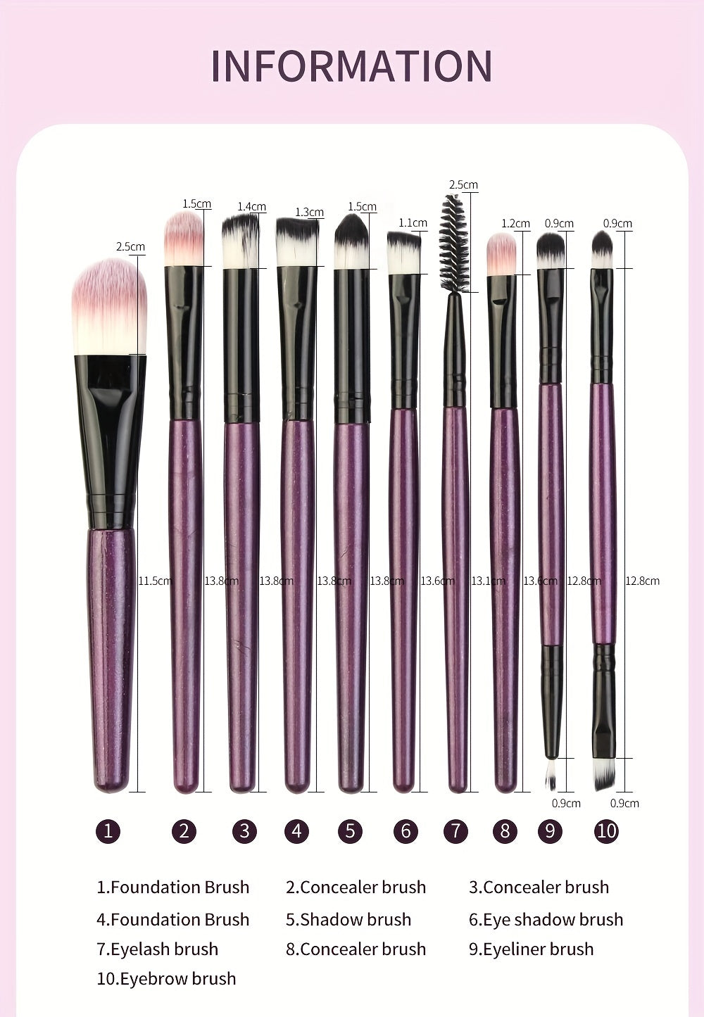 20Pcs/23pcs Makeup Brushes Set Professional Soft Synthetic Hair Powder Foundation Eyeshadow Make Up Brushes Cosmetics Makeup Brush Set, Black Or Purple