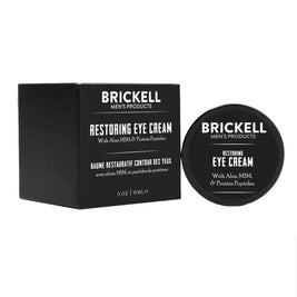 Brickell Men's Restoring Under Eye Cream for Men, Natural and Organic Anti Aging Eye Balm To Reduce Puffiness, Wrinkles, Dark Circles, Crows Feet and Under Eye Bags, 0.5 Ounce, Unscented
