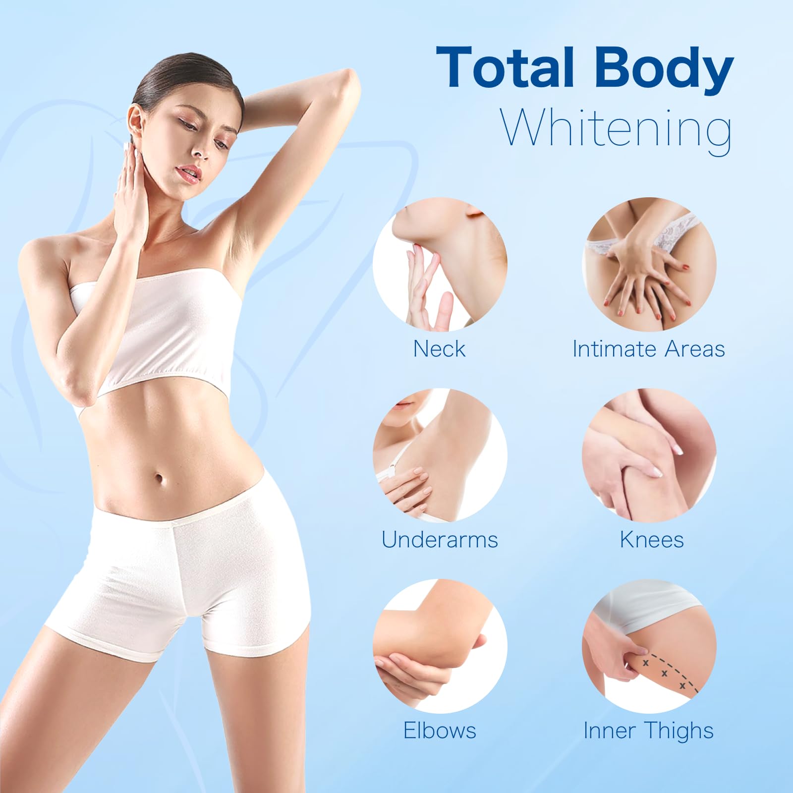 Skin Bleaching Cream for Intimate Areas & Body, Vitamin C Whitening for Underarms, Knees, Elbows, Inner Thighs, Bikini Line – Sensitive Skin Whitening Lightening Cream- 1.7FL OZ