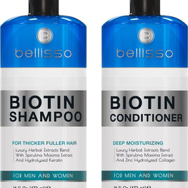 Biotin Shampoo and Conditioner Set - Sulfate and Paraben Free Treatment for Men and Women - Hair Thickening Volumizing Products to Help Boost Thinning Hair with Added Keratin