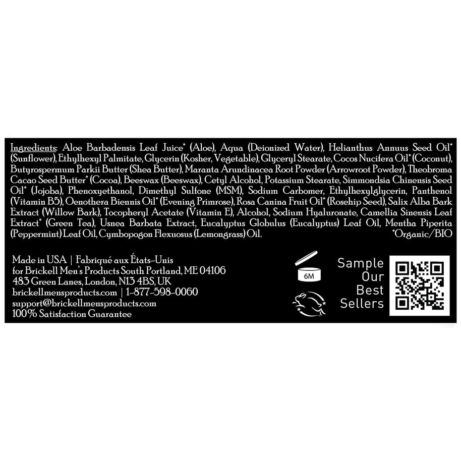 Brickell Men's Revitalizing Anti-Aging Cream For Men, Natural and Organic Anti Wrinkle Night Face Cream To Reduce Fine Lines and Wrinkles, 2 Ounce, Unscented