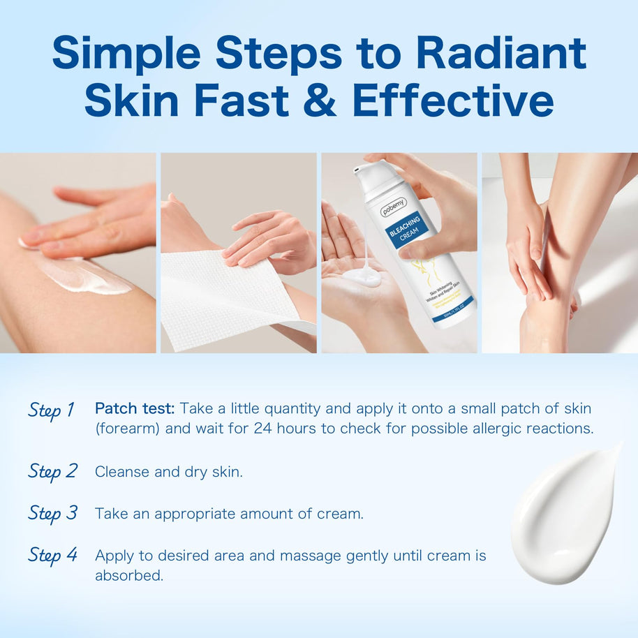 Skin Bleaching Cream for Intimate Areas & Body, Vitamin C Whitening for Underarms, Knees, Elbows, Inner Thighs, Bikini Line – Sensitive Skin Whitening Lightening Cream- 1.7FL OZ