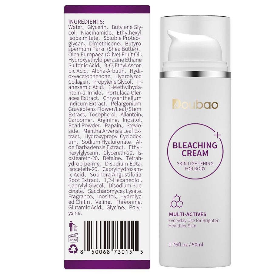 Skin Bleaching Cream for Dark Skin Lightening Underarm Whitening Cream Contain Vitamin C for Armpit, Knees, Elbows, Inner Thighs, and Bikini Area (1.76 fl.oz)