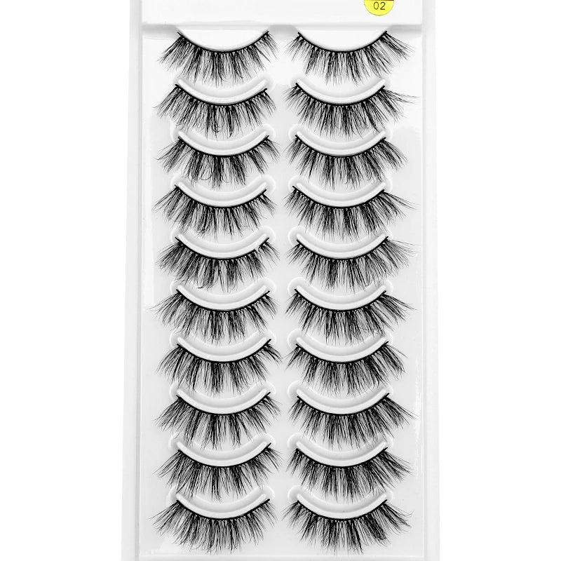 NEW 10 Pairs Natural False Eyelashes Fake Lashes Long Makeup 3d Mink Lashes Extension Eyelash Mink Eyelashes for Beauty 54
