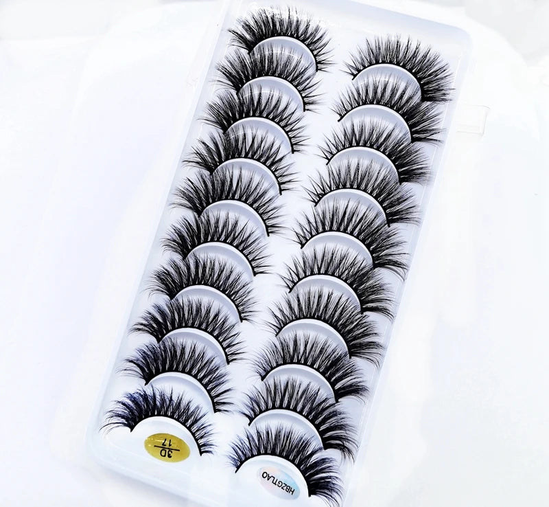 NEW 10 Pairs Natural False Eyelashes Fake Lashes Long Makeup 3d Mink Lashes Extension Eyelash Mink Eyelashes for Beauty 54