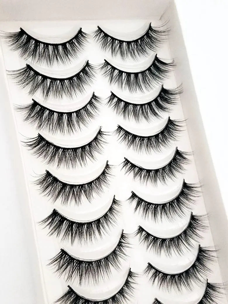 NEW 10 Pairs Natural False Eyelashes Fake Lashes Long Makeup 3d Mink Lashes Extension Eyelash Mink Eyelashes for Beauty 54