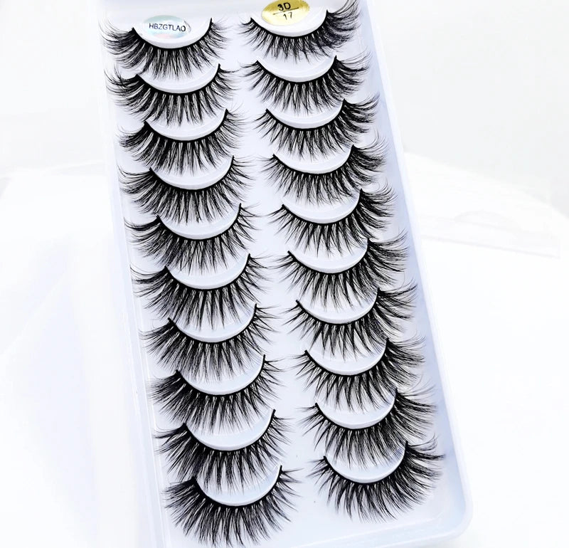 NEW 10 Pairs Natural False Eyelashes Fake Lashes Long Makeup 3d Mink Lashes Extension Eyelash Mink Eyelashes for Beauty 54