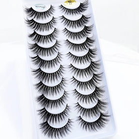 NEW 10 Pairs Natural False Eyelashes Fake Lashes Long Makeup 3d Mink Lashes Extension Eyelash Mink Eyelashes for Beauty 54