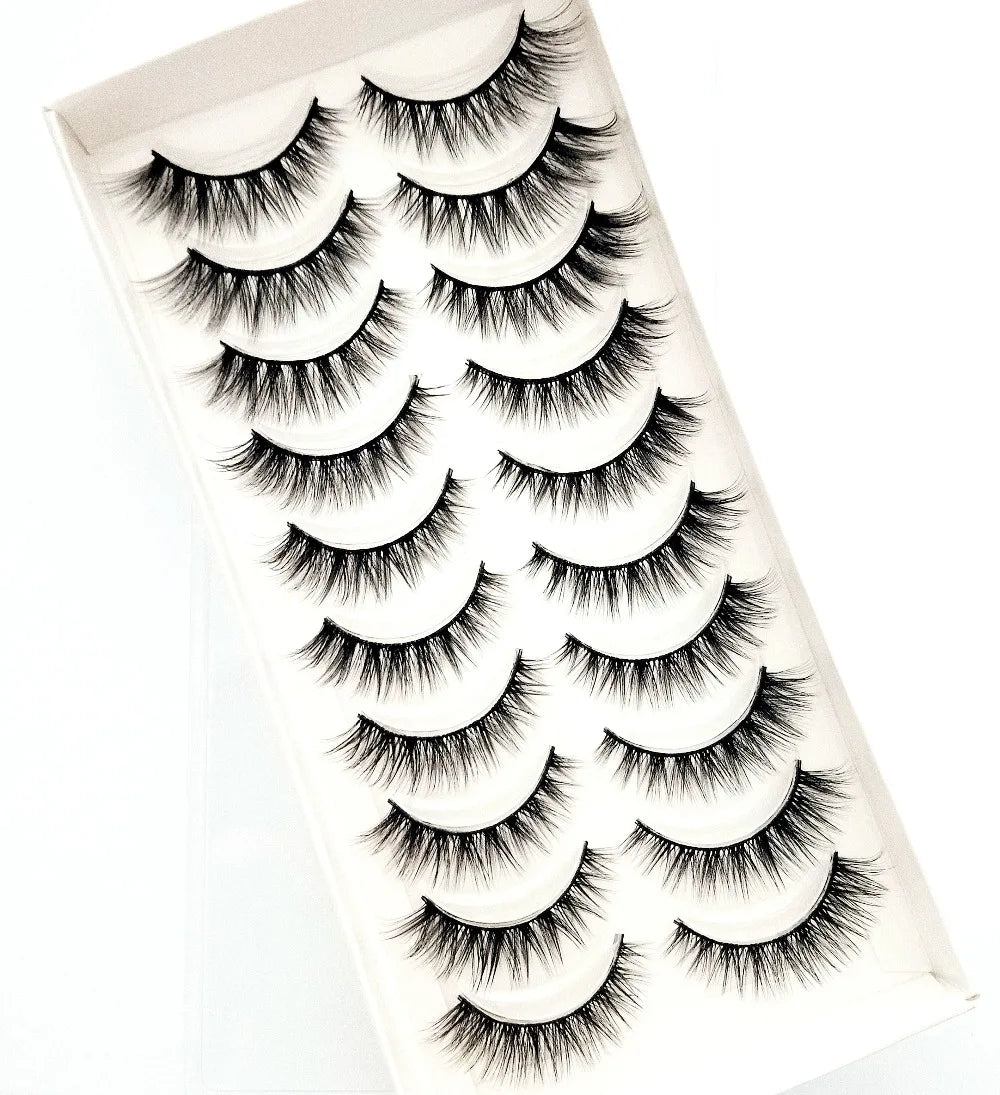 NEW 10 Pairs Natural False Eyelashes Fake Lashes Long Makeup 3d Mink Lashes Extension Eyelash Mink Eyelashes for Beauty 54