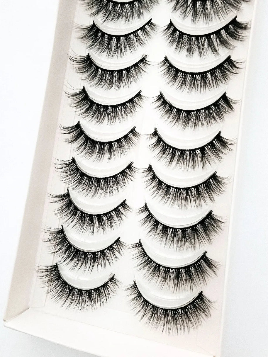 NEW 10 Pairs Natural False Eyelashes Fake Lashes Long Makeup 3d Mink Lashes Extension Eyelash Mink Eyelashes for Beauty 54
