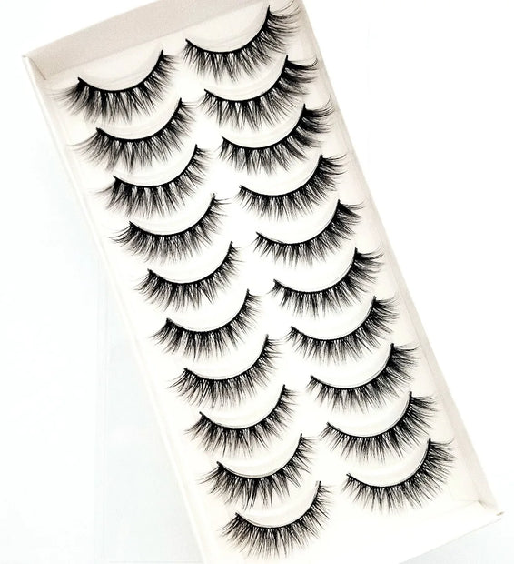 NEW 10 Pairs Natural False Eyelashes Fake Lashes Long Makeup 3d Mink Lashes Extension Eyelash Mink Eyelashes for Beauty 54