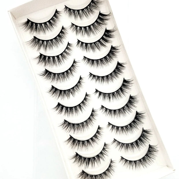 NEW 10 Pairs Natural False Eyelashes Fake Lashes Long Makeup 3d Mink Lashes Extension Eyelash Mink Eyelashes for Beauty 54