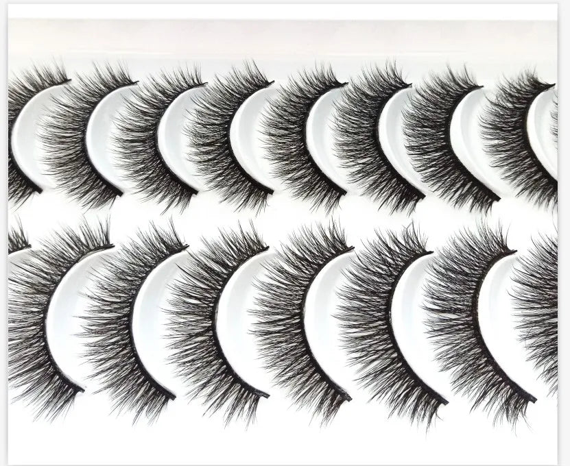 NEW 10 Pairs Natural False Eyelashes Fake Lashes Long Makeup 3d Mink Lashes Extension Eyelash Mink Eyelashes for Beauty 54
