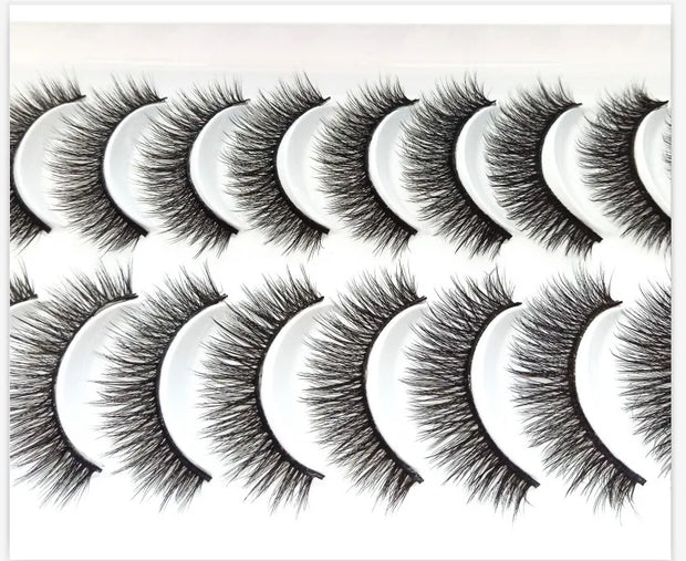 NEW 10 Pairs Natural False Eyelashes Fake Lashes Long Makeup 3d Mink Lashes Extension Eyelash Mink Eyelashes for Beauty 54