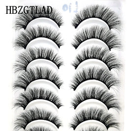 NEW 10 Pairs Natural False Eyelashes Fake Lashes Long Makeup 3d Mink Lashes Extension Eyelash Mink Eyelashes for Beauty 54