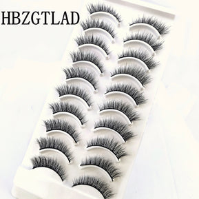 NEW 10 Pairs Natural False Eyelashes Fake Lashes Long Makeup 3d Mink Lashes Extension Eyelash Mink Eyelashes for Beauty 54
