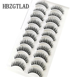 NEW 10 Pairs Natural False Eyelashes Fake Lashes Long Makeup 3d Mink Lashes Extension Eyelash Mink Eyelashes for Beauty 54