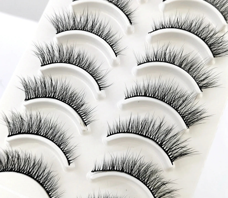 NEW 10 Pairs Natural False Eyelashes Fake Lashes Long Makeup 3d Mink Lashes Extension Eyelash Mink Eyelashes for Beauty 54
