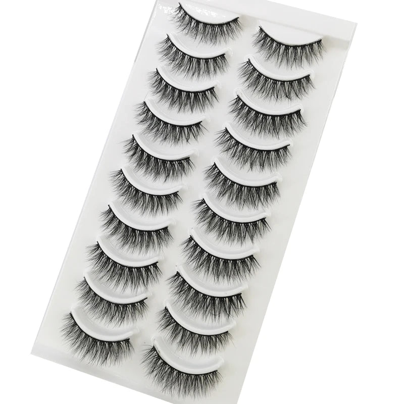 NEW 10 Pairs Natural False Eyelashes Fake Lashes Long Makeup 3d Mink Lashes Extension Eyelash Mink Eyelashes for Beauty 54