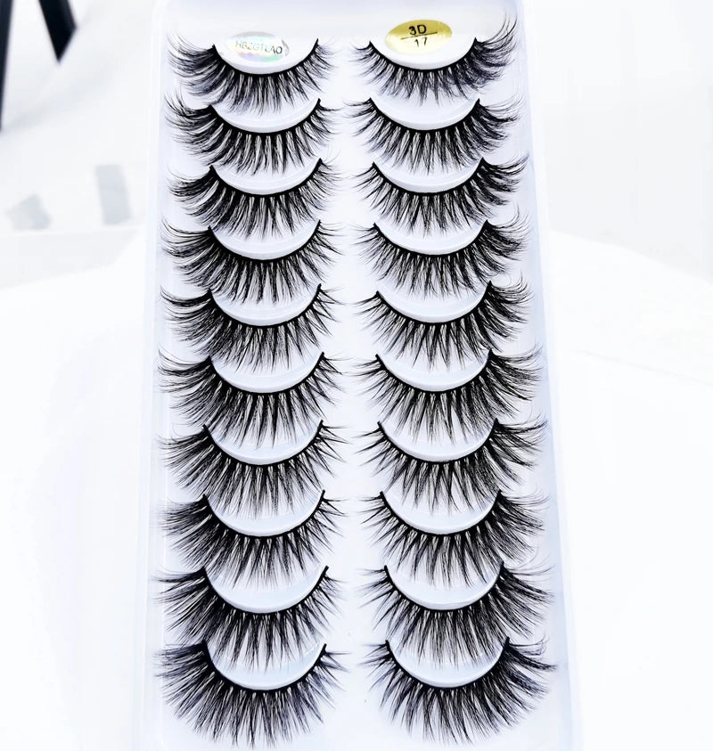 NEW 10 Pairs Natural False Eyelashes Fake Lashes Long Makeup 3d Mink Lashes Extension Eyelash Mink Eyelashes for Beauty 54