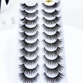NEW 10 Pairs Natural False Eyelashes Fake Lashes Long Makeup 3d Mink Lashes Extension Eyelash Mink Eyelashes for Beauty 54