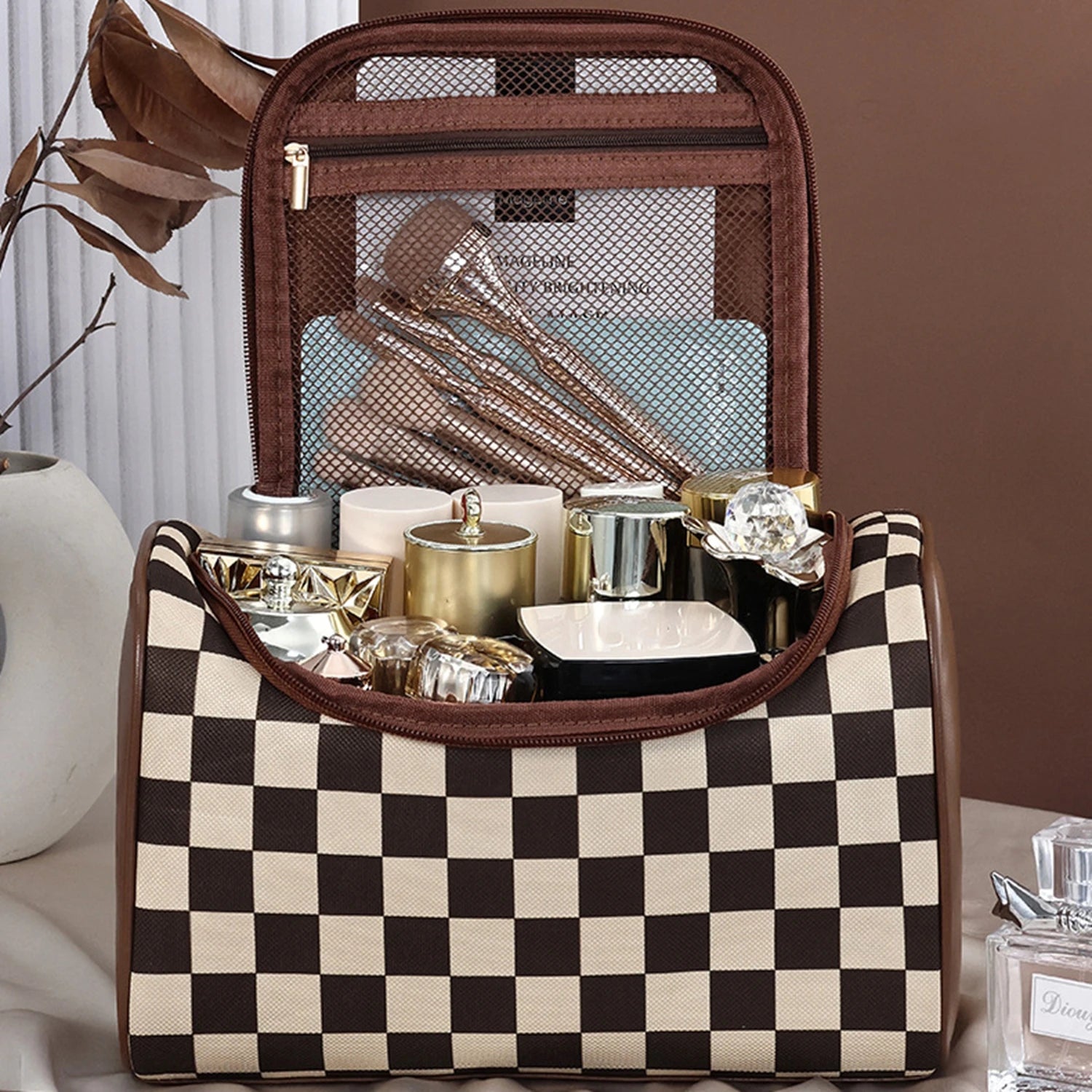 1pc PU Makeup Bag For Women Toiletries Organizer Waterproof Travel Make Up Pouch Female Large Capacity Portable Cosmetic Case