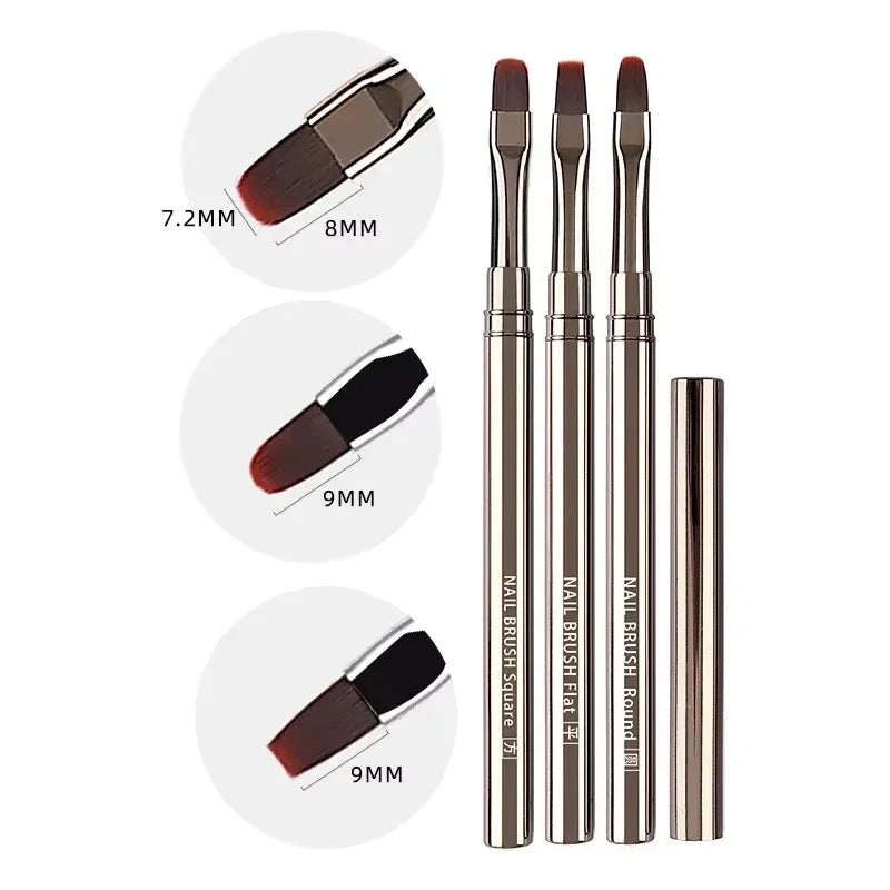 Nails Art Brush Pen 3D Tips Pattern Phototherapy Acrylic UV Gel Extension Builder Coating Painting Liner Brushes Manicure Tools