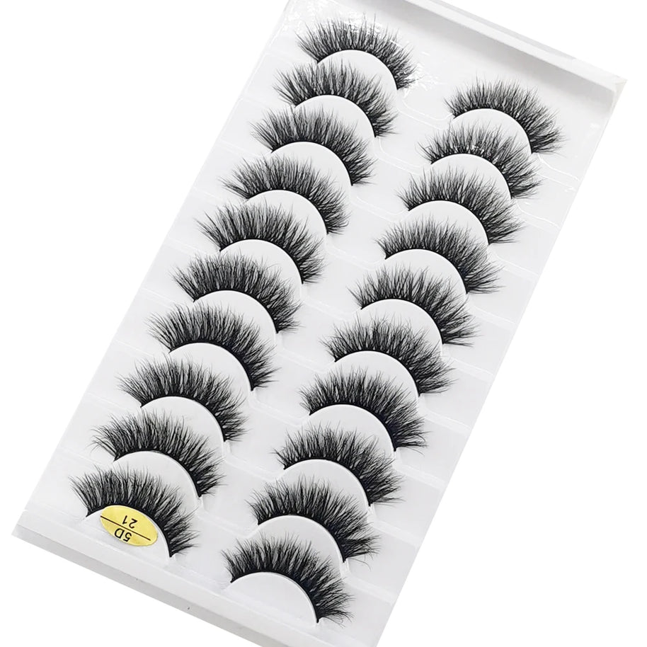 NEW 10 Pairs Natural False Eyelashes Fake Lashes Long Makeup 3d Mink Lashes Extension Eyelash Mink Eyelashes for Beauty 54