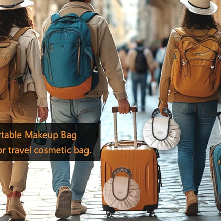 Portable Makeup Bag for Daily Use Fashion Women Large Capacity Travel Toiletry Bags Ladies Drawstring Cosmetic Storage Pouch