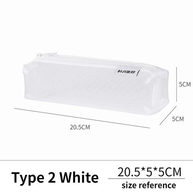 Makeup Pouch Lipstick Makeup Brush Storage Bags Student Transparent Mesh Pencil Case Ins Travel Cosmetic Organizer for Women