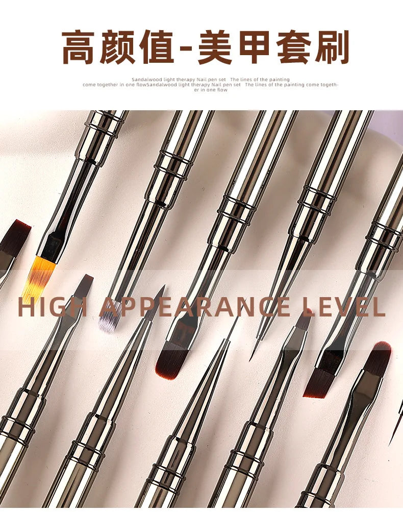 Nails Art Brush Pen 3D Tips Pattern Phototherapy Acrylic UV Gel Extension Builder Coating Painting Liner Brushes Manicure Tools