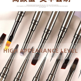 Nails Art Brush Pen 3D Tips Pattern Phototherapy Acrylic UV Gel Extension Builder Coating Painting Liner Brushes Manicure Tools