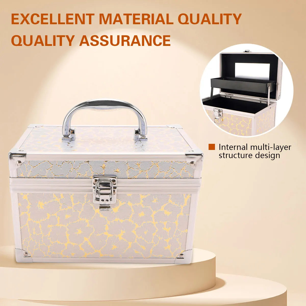 Small-Scale Portable Makeup Organizer Suitcase Make Up Tools Nail Storage Case Beauty Artist Travel Box Waterproof Supplies