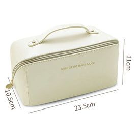 Cosmetic Bags For Women Elegant PU Leather Make Up Pouch Travel Toiletries Organizer Storage Hangbag Korean Carry-on Makeup Tote