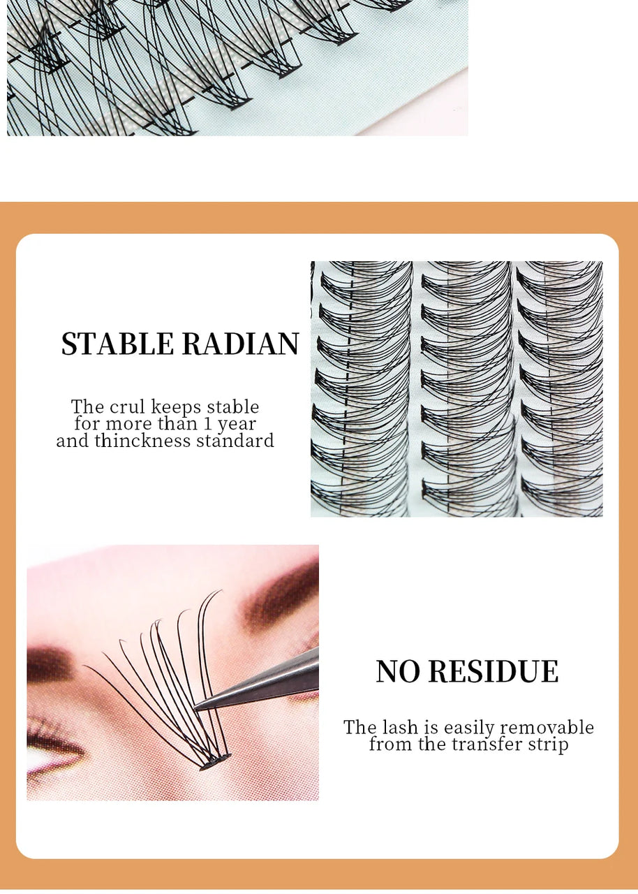 Russian Eyelash Extensions, Individual Lashes, 14 Rows, 10D, 20D, 30D, 40D, 14 Rows, 9-16mm, Natural Thick, New, 280 Pcs
