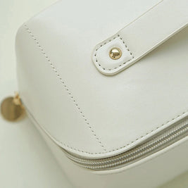 Cosmetic Bags For Women Elegant PU Leather Make Up Pouch Travel Toiletries Organizer Storage Hangbag Korean Carry-on Makeup Tote
