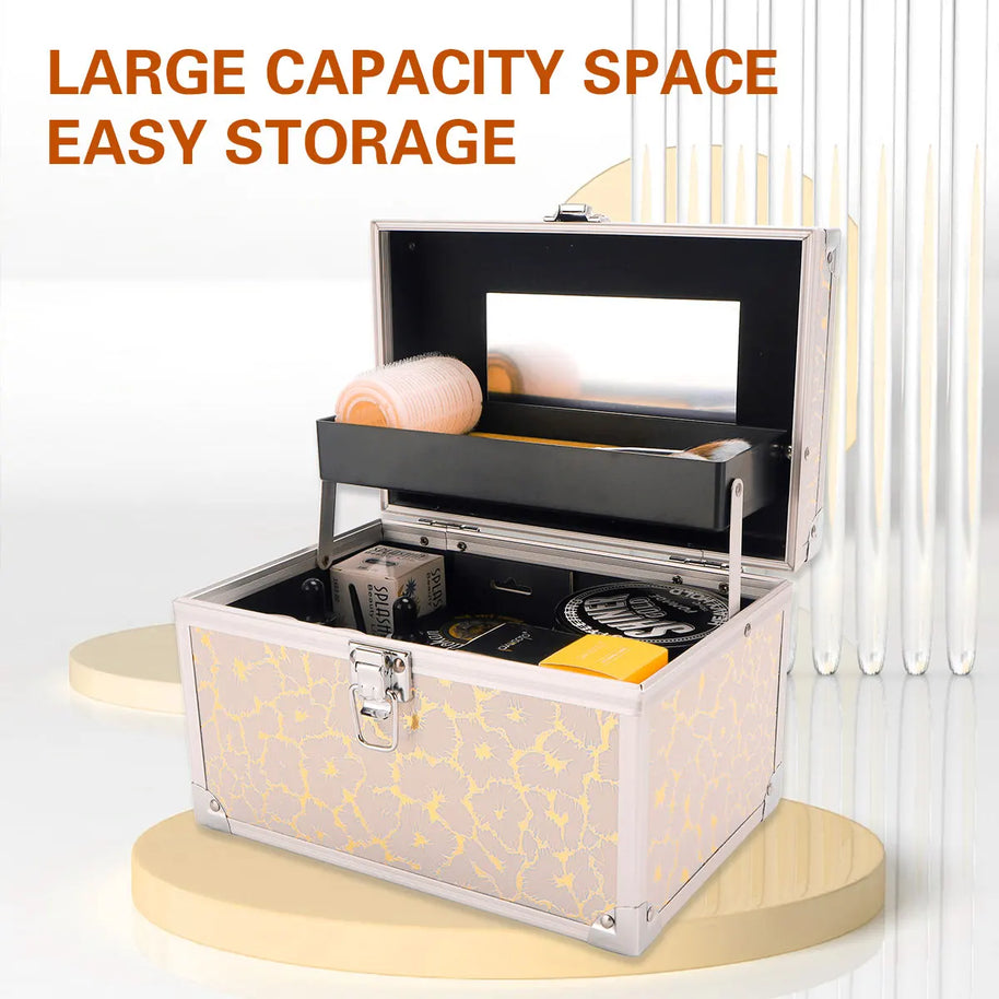 Small-Scale Portable Makeup Organizer Suitcase Make Up Tools Nail Storage Case Beauty Artist Travel Box Waterproof Supplies