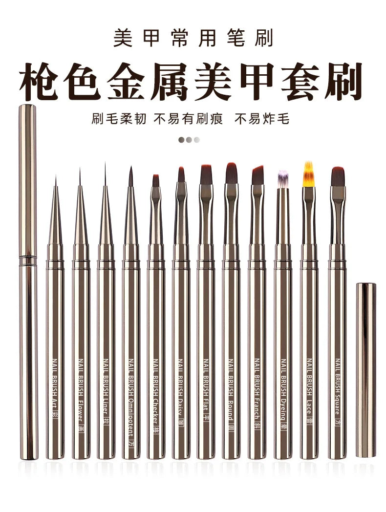 Nails Art Brush Pen 3D Tips Pattern Phototherapy Acrylic UV Gel Extension Builder Coating Painting Liner Brushes Manicure Tools