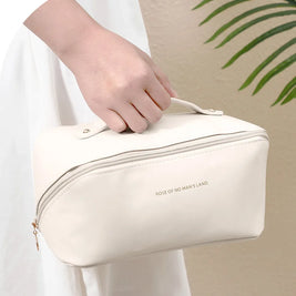 Large-Capacity Travel Cosmetic Bag Portable PU Makeup Pouch Women Waterproof Bathroom Wash Handbag Multi-functional