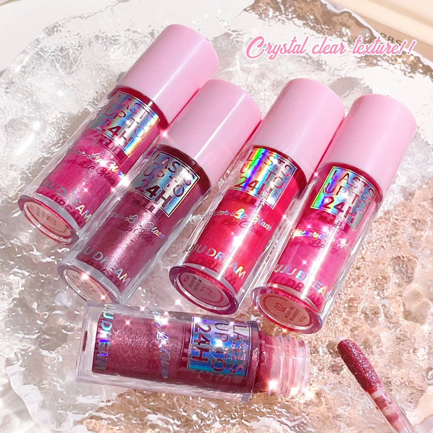 Long-Lasting Lip Gloss - Moisturizing, Lightweight & Sparkling Finish in Classic Red, Elegant Nude & Sweet Pink Shades