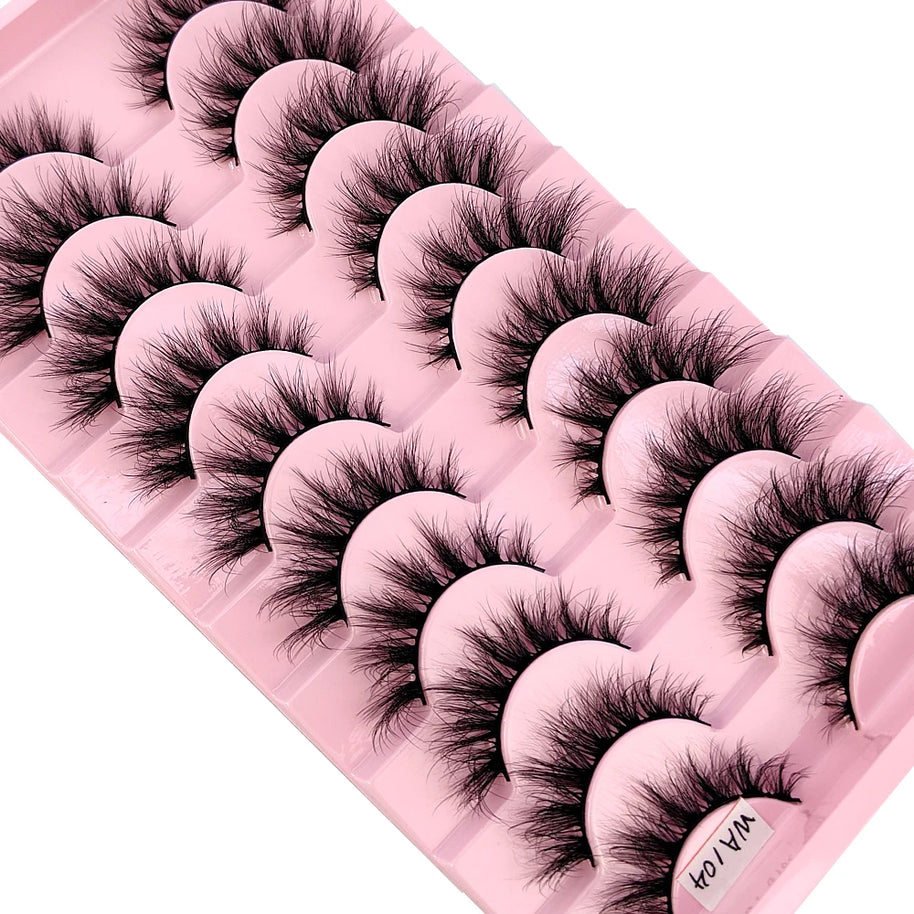 NEW 10 Pairs Natural False Eyelashes Fake Lashes Long Makeup 3d Mink Lashes Extension Eyelash Mink Eyelashes for Beauty 54