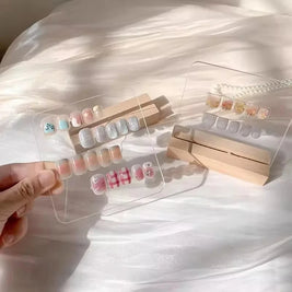 Nail Ins Log Display Stand Desktop Wear Nail Works Live Background Storage Display Board Transparent Acrylic Nails Art Tools
