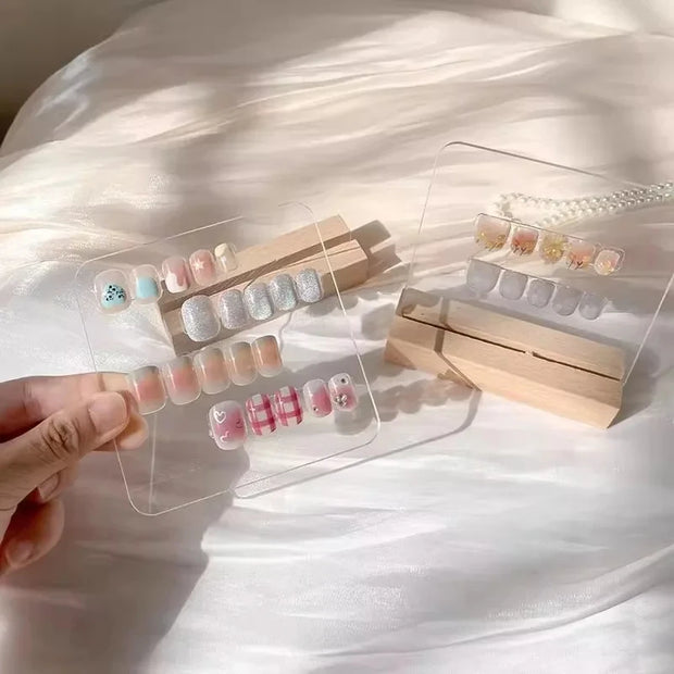 Nail Ins Log Display Stand Desktop Wear Nail Works Live Background Storage Display Board Transparent Acrylic Nails Art Tools