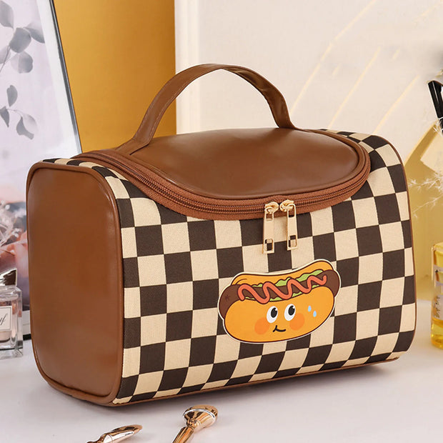 1pc PU Makeup Bag For Women Toiletries Organizer Waterproof Travel Make Up Pouch Female Large Capacity Portable Cosmetic Case