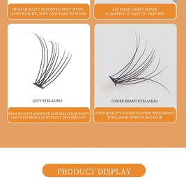 Russian Eyelash Extensions, Individual Lashes, 14 Rows, 10D, 20D, 30D, 40D, 14 Rows, 9-16mm, Natural Thick, New, 280 Pcs