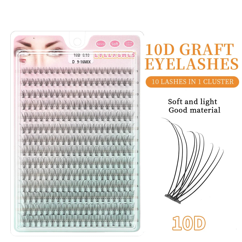 Russian Eyelash Extensions, Individual Lashes, 14 Rows, 10D, 20D, 30D, 40D, 14 Rows, 9-16mm, Natural Thick, New, 280 Pcs