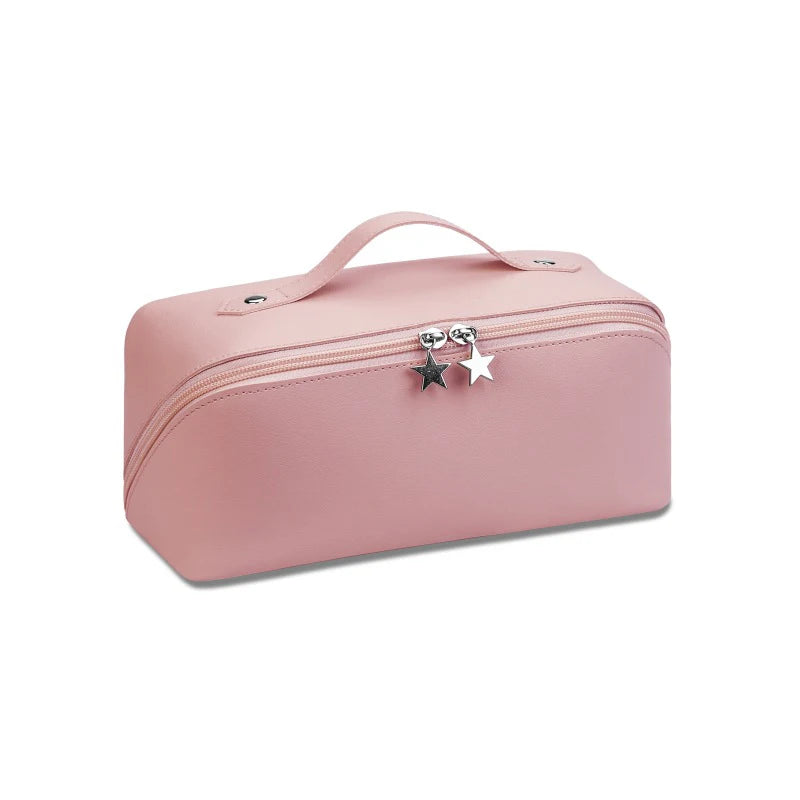 Cosmetic Bags For Women Elegant PU Leather Make Up Pouch Travel Toiletries Organizer Storage Hangbag Korean Carry-on Makeup Tote
